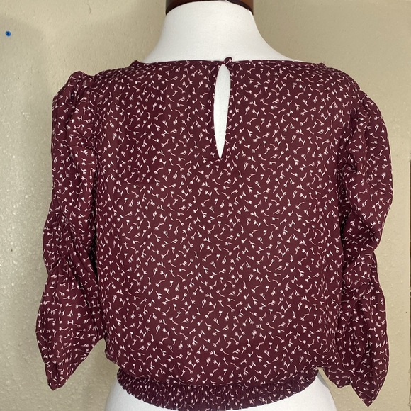 Paper Crane Burgundy Cropped Top NWT Size M - Picture 5 of 13